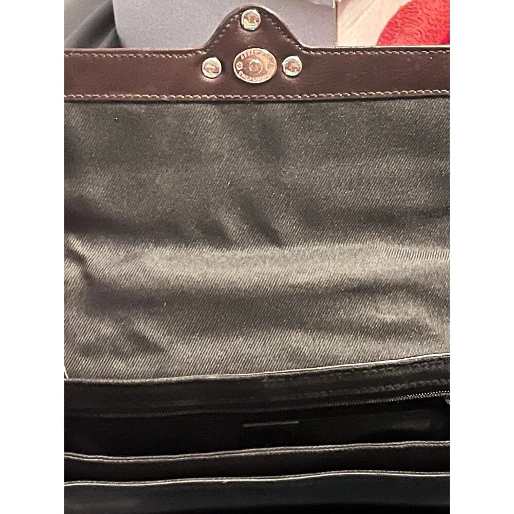 Marc Chantal satchel bag faux crocodile embossing with shoulder strap